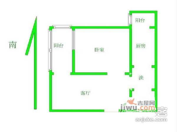 世纪星家园1室1厅1卫52㎡户型图