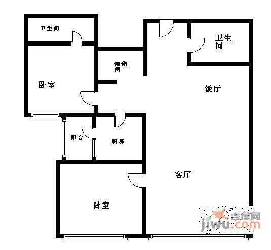 世纪星家园2室2厅2卫119㎡户型图