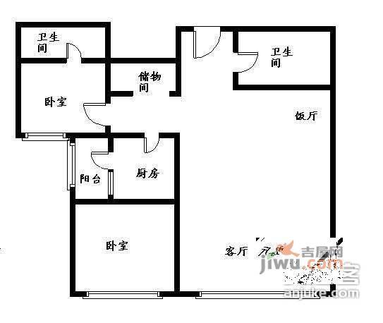 世纪星家园2室2厅2卫119㎡户型图