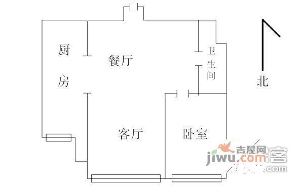 光大名筑1室1厅1卫71㎡户型图