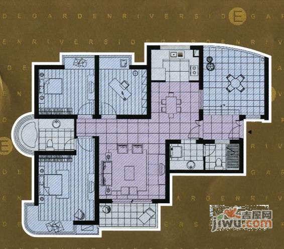 大西洋新城D区3室2厅2卫户型图