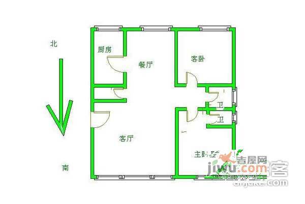 大西洋新城D区2室2厅2卫户型图