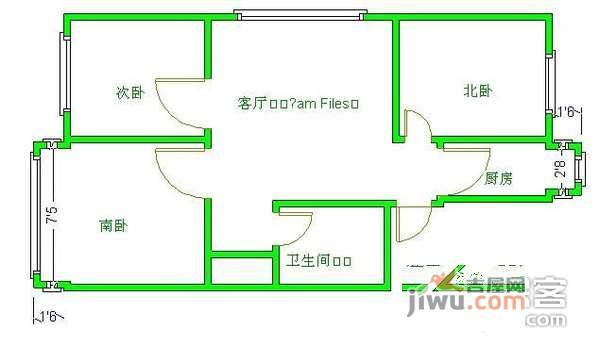 清逸园3室1厅1卫120㎡户型图