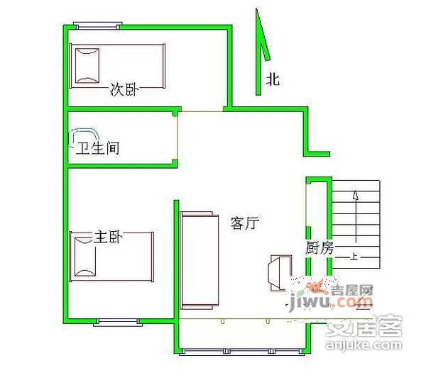 清逸园2室2厅1卫108㎡户型图