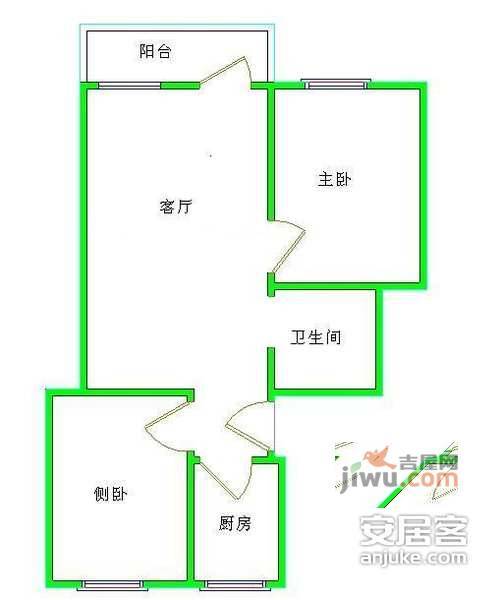 清逸园2室1厅1卫108㎡户型图