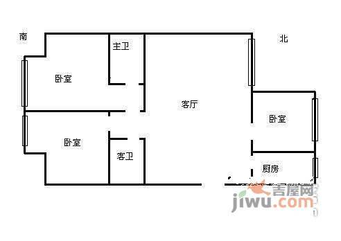 慧时欣园3室1厅2卫123㎡户型图