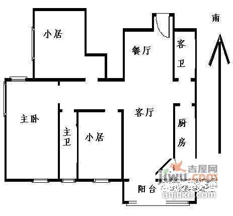 慧时欣园3室1厅1卫155㎡户型图