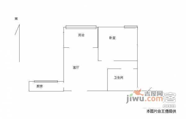 青塔蔚园1室1厅1卫60㎡户型图