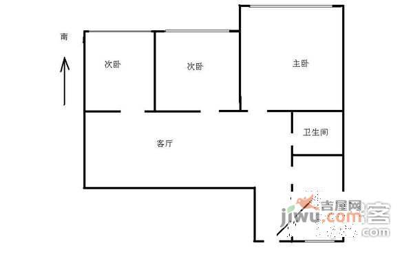 青塔蔚园3室1厅1卫108㎡户型图