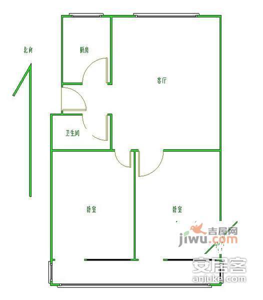 北礼士路小区3室1厅1卫135㎡户型图