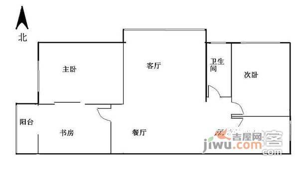 紫芳园2室2厅1卫88㎡户型图