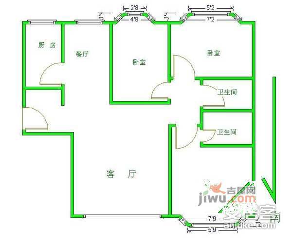 苏荷时代3室2厅2卫131㎡户型图