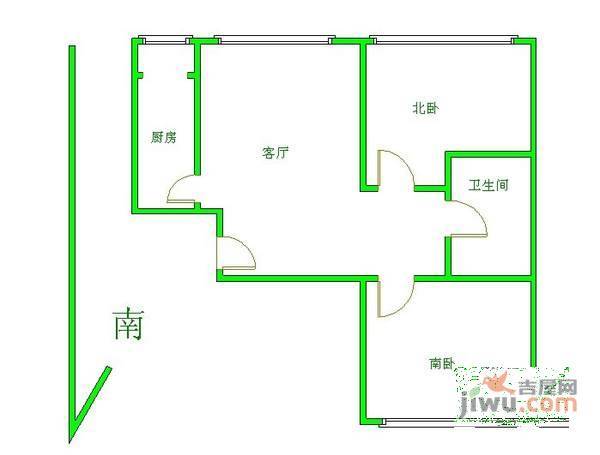 苏荷时代2室1厅1卫98㎡户型图