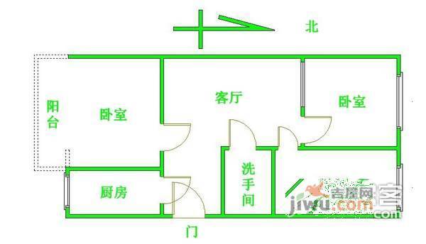 百万庄中里小区3室1厅1卫84㎡户型图