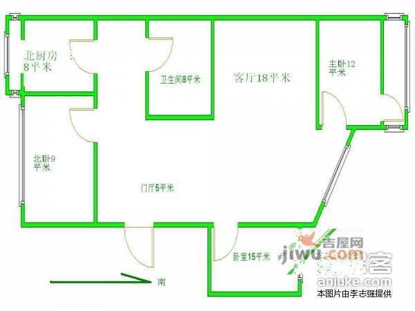 兴海园3室1厅1卫126㎡户型图