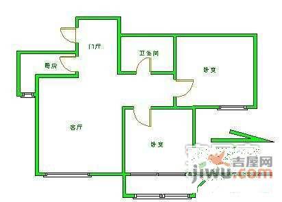 丰益花园2室1厅1卫98㎡户型图