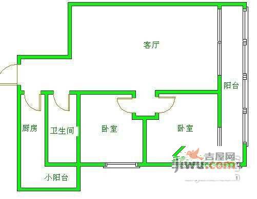 丰益花园2室1厅1卫98㎡户型图