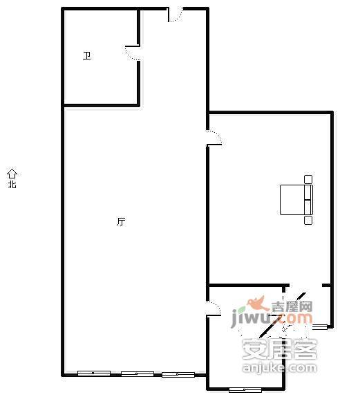 永泰西里1室1厅1卫60㎡户型图