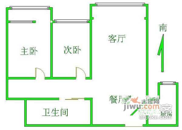 安翔里2室2厅1卫108㎡户型图