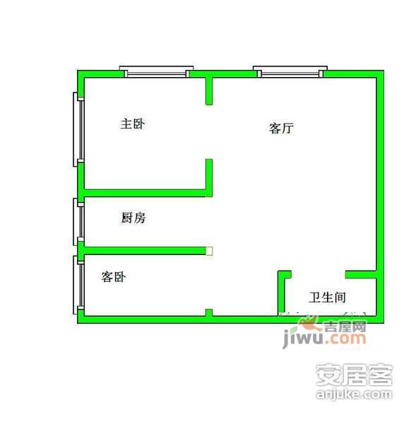 世安家园1室1厅1卫65㎡户型图