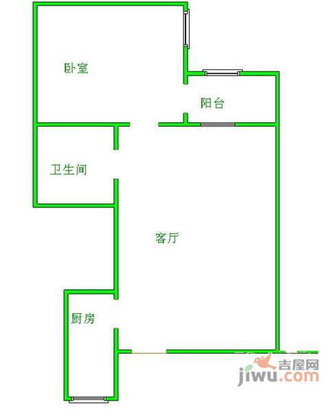 世安家园1室1厅1卫65㎡户型图