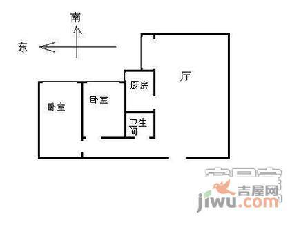 左安浦园2室1厅1卫68㎡户型图