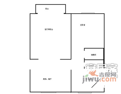 天通苑老四区2室2厅1卫115㎡户型图