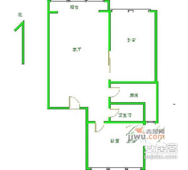 南新园小区2室1厅1卫90㎡户型图