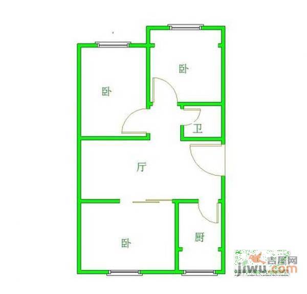 南新园小区3室1厅1卫122㎡户型图