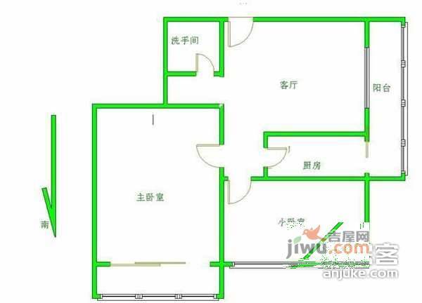 南新园小区2室1厅1卫90㎡户型图