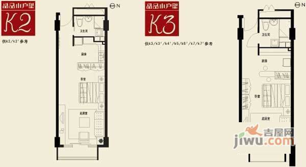 大河庄苑1室0厅1卫58㎡户型图