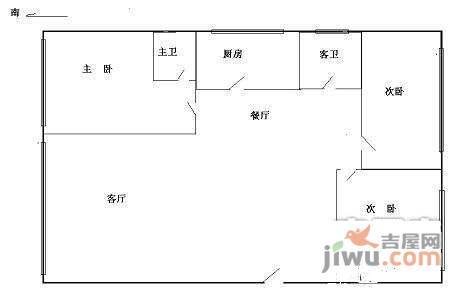 大河庄苑3室2厅2卫138㎡户型图