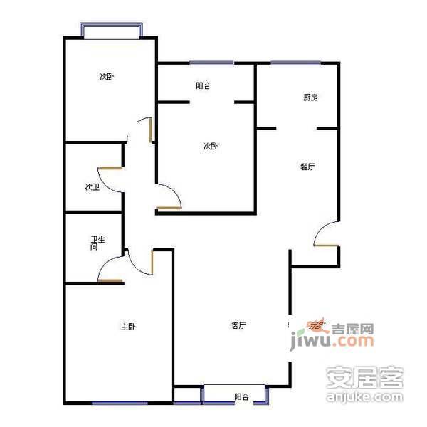 雍景四季3室2厅2卫168㎡户型图