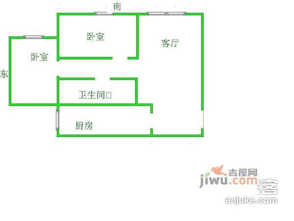 雍景四季2室1厅1卫116㎡户型图