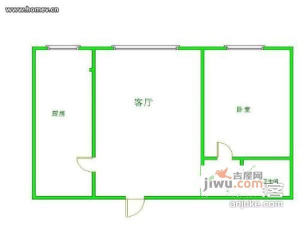 靓景明居1室1厅1卫60㎡户型图