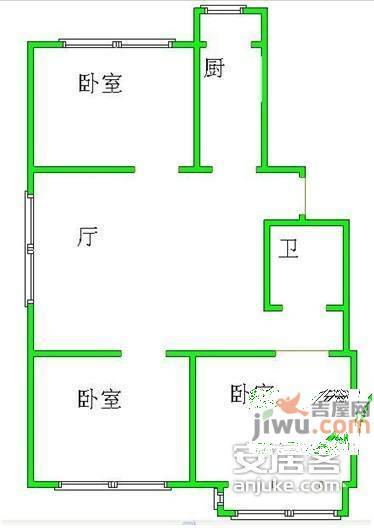 建东苑3室1厅1卫121㎡户型图