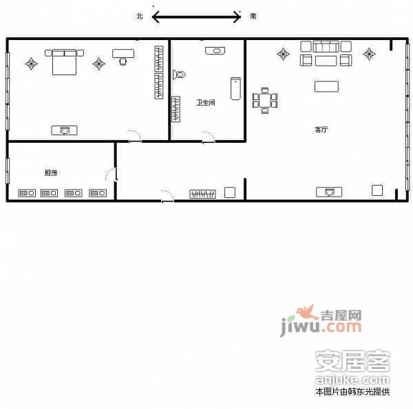 建东苑1室1厅1卫户型图