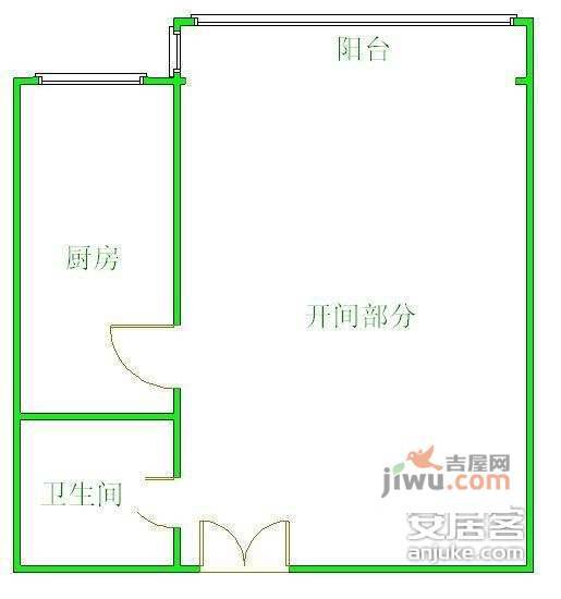 政馨园1室0厅1卫50㎡户型图