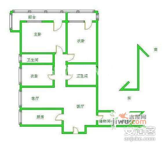 政馨园3室2厅2卫156㎡户型图