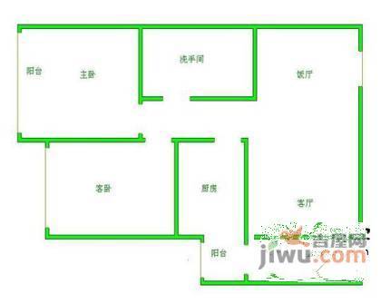 政馨园2室2厅1卫97㎡户型图