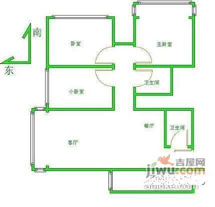 政馨园3室2厅2卫156㎡户型图