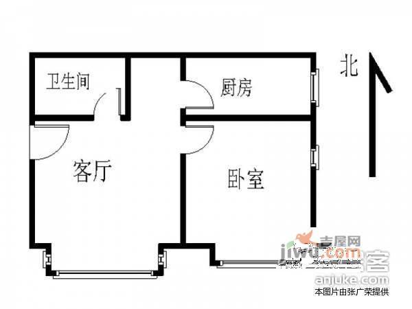 京汉旭城家园1室1厅1卫60㎡户型图