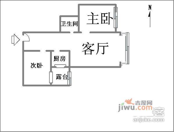 天天家园2室1厅1卫103㎡户型图