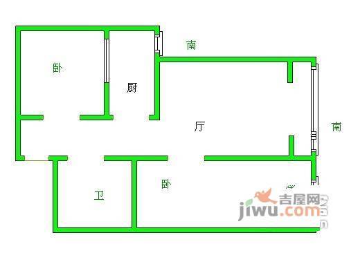 天天家园2室2厅1卫113㎡户型图