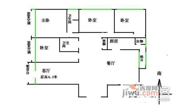 大西洋新城4室2厅2卫208㎡户型图