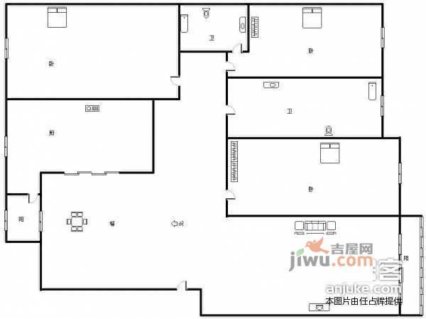 大西洋新城4室2厅2卫208㎡户型图