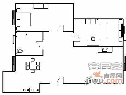 大西洋新城2室2厅1卫96㎡户型图