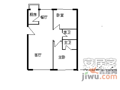 大西洋新城2室2厅2卫户型图