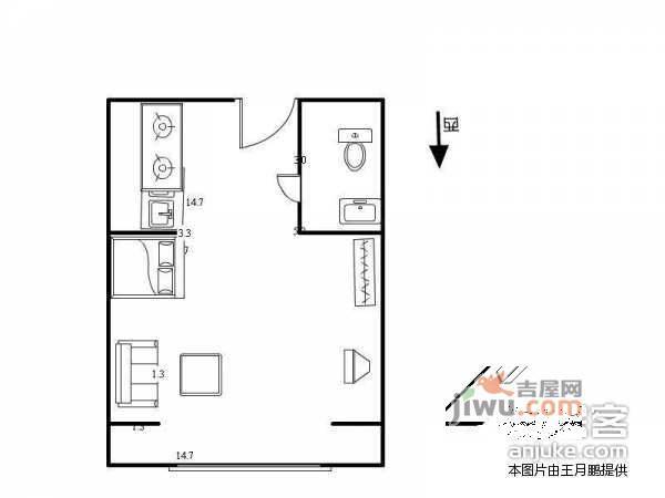 旭辉奥都1室1厅1卫80㎡户型图