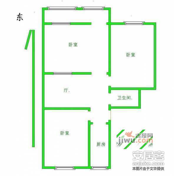 惠新里社区3室1厅1卫100㎡户型图